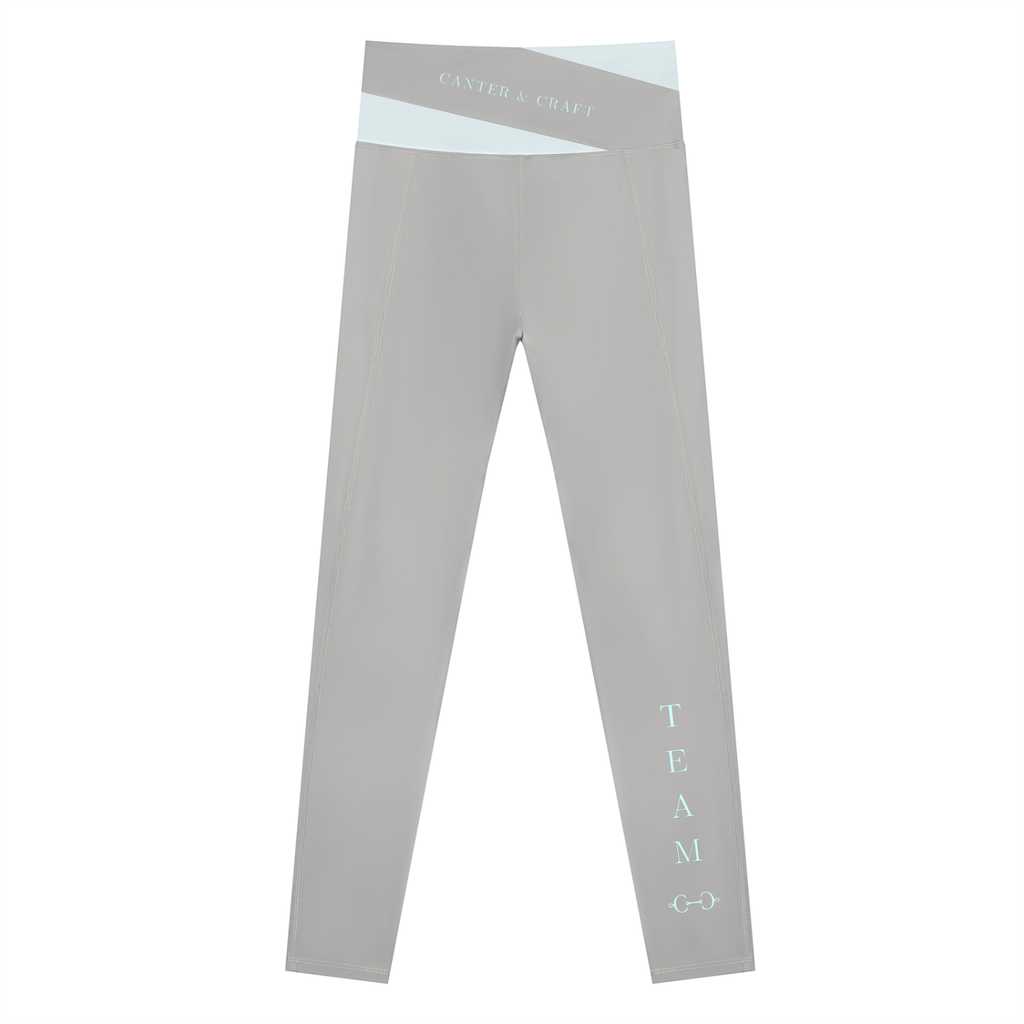 Grey And Blue Team Leggings