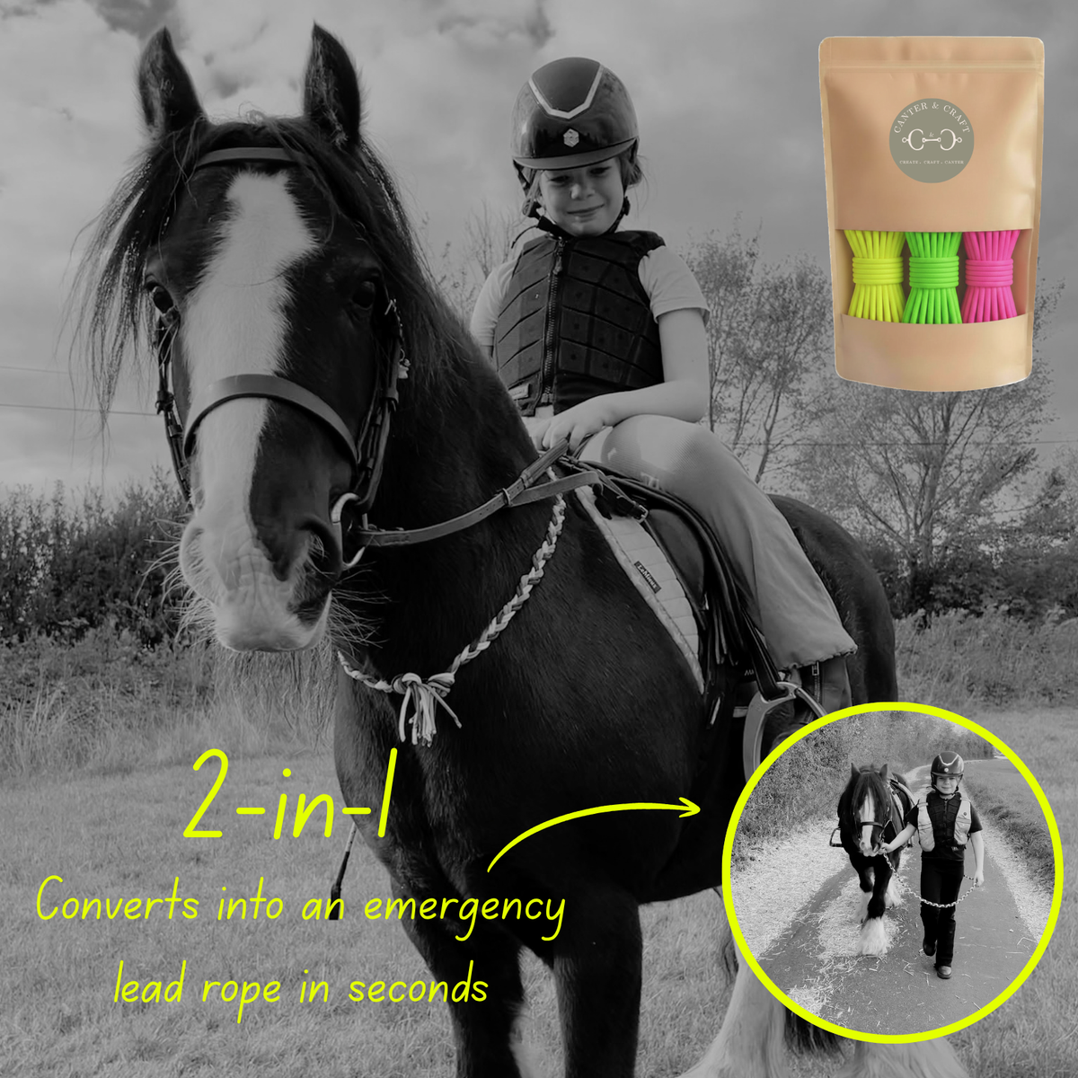 Hi-Viz DIY 2-in-1 Neck Rope & Lead Rope Kit