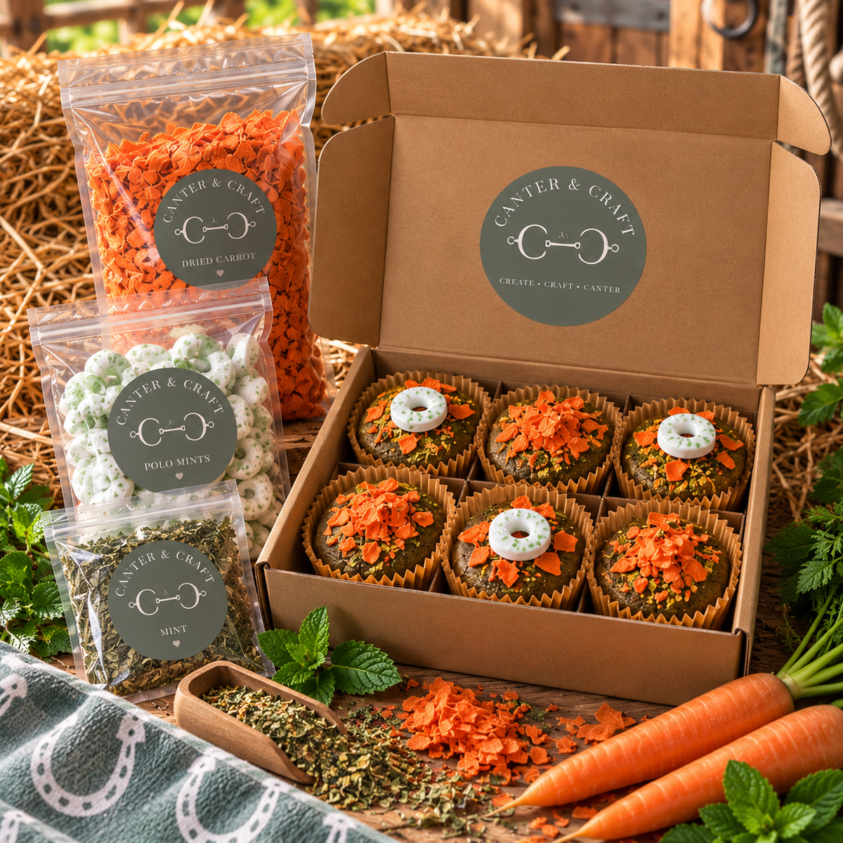 DIY Mint And Carrot Pony Cupcake Kit