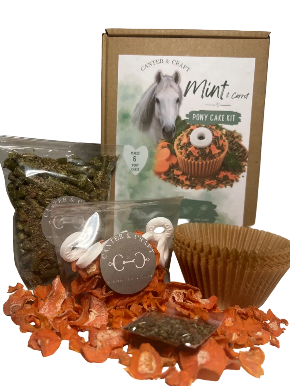 DIY Mint And Carrot Pony Cupcake Kit