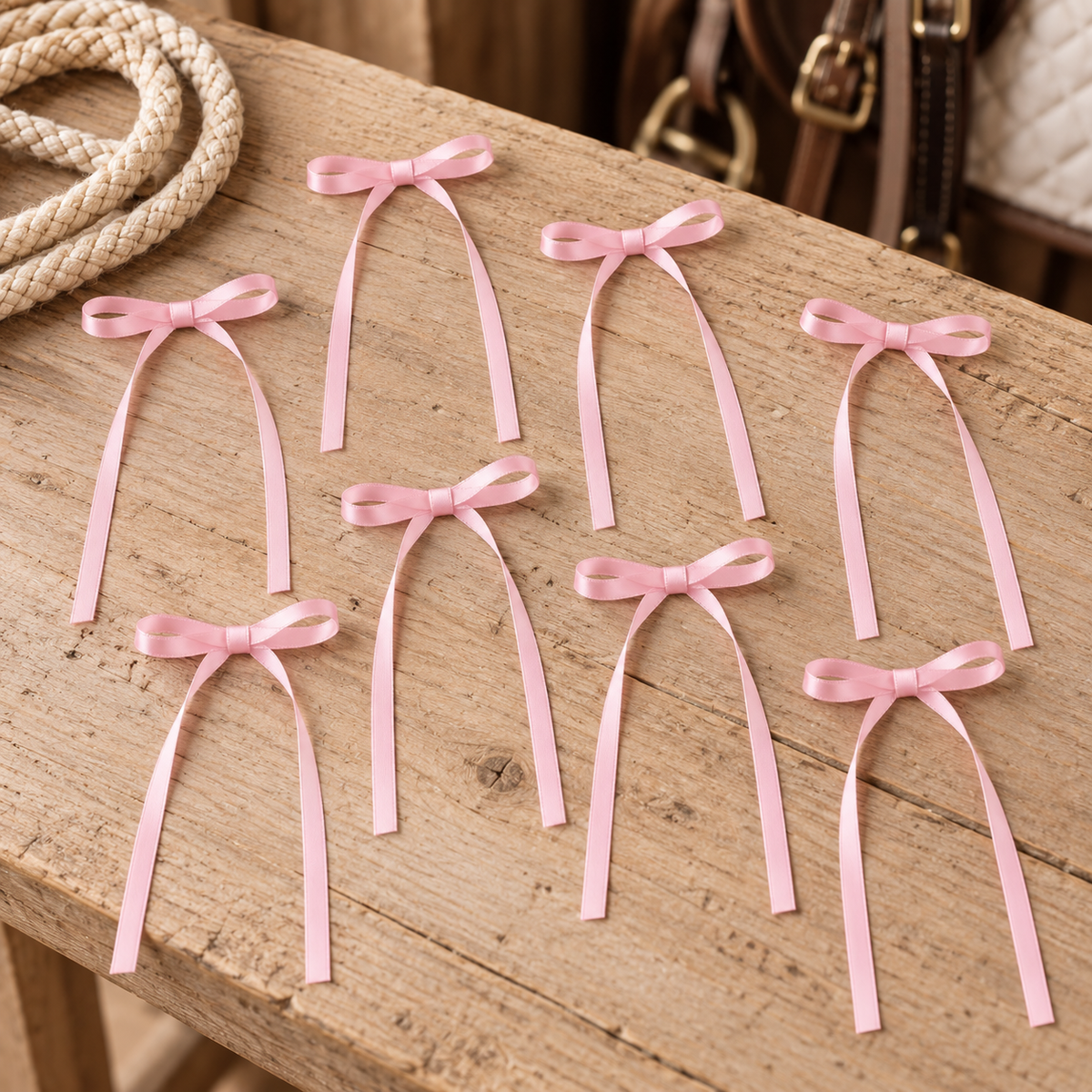 Fluttering Tails Sew on Neckrope Bows - Pink - Pack Of 5