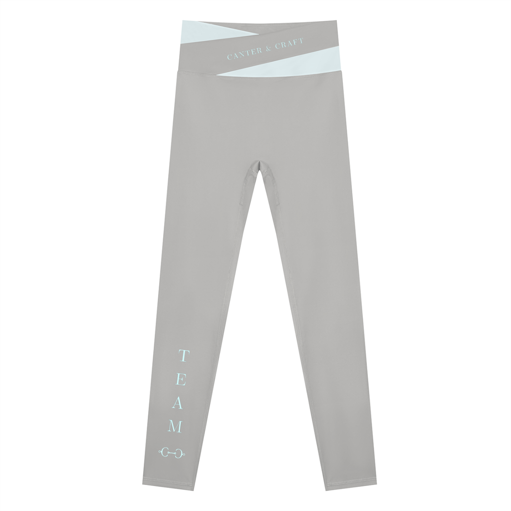 Grey And Blue Team Leggings